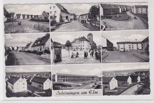 25504 Mehrbild Ak Schöningen am Elm Strassenansichten um 1960