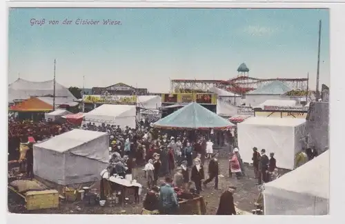 905833 Ak Gruß von der Eisleber Wiese Rummelplatz um 1920