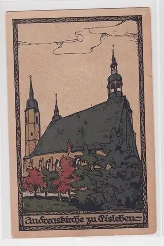 906331 Künstler Steindruck Ak Andreaskirche zu Eisleben um 1920