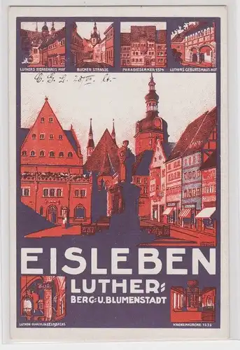 904503 Künstler Ak Eisleben Luther-, Berg- und Blumenstadt 1928