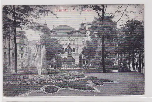 29415 Feldpost AK Chemnitz - Beckerplatz mit Parkanlage und Denkmal 1918