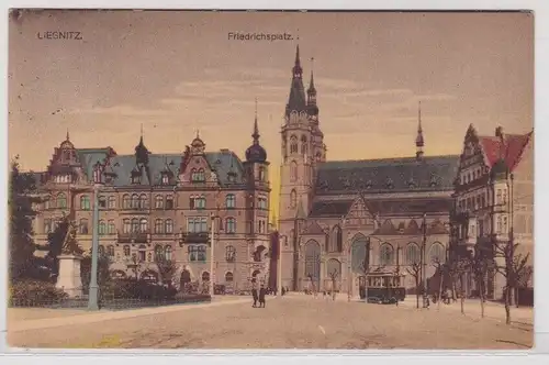 29410 AK Liegnitz (Legnica) - Friedrichsplatz mit Denkmal und Park 1921