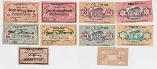 10,2x 25 & 2x 50 Pfennig Banknoten Notgeld Amtssparkasse Osterholz 1921 (162321)