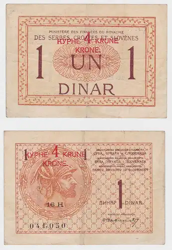 1 Dinar / 4 Kronen Banknote Jugoslawien  (123881)