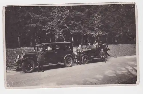 68829 Foto 2 alte PKW Limousine und Cabriolet um 1930