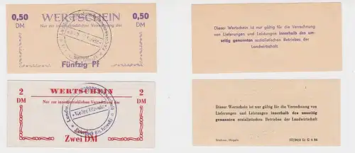 2 Banknoten DDR LPG Geld "Walter Ulbricht" Halenbeck bei Pritzwalk  (126940)