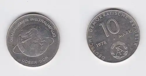 DDR Gedenk Münze 10 Mark gemeinsamer Weltraumflug DDR UdSSR 1978 Stgl. (129816)