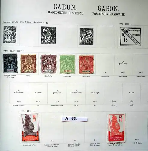schöne hochwertige Briefmarkensammlung Gabun französische Besitzung ab 1905