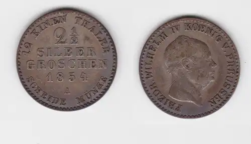 2 1/2 Silbergroschen Münze Preussen Wilhelm IV. 1854 A ss (150981)