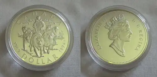 1 Dollar Silber Münze Kanada25.Jahrestag der letzten Huskystreife 1994 (151345)
