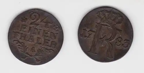 1/24 Taler Silber Münze Preussen 1783 A ss+ (151236)