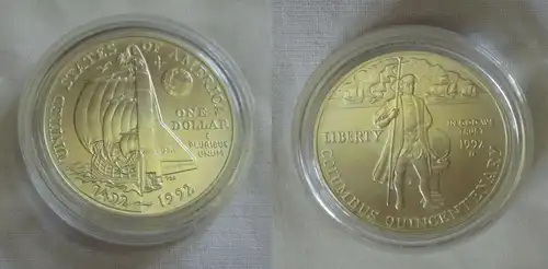 1 Dollar Silber Münze USA 500 Jahre Entdeckung Amerikas 1992 Stgl. (151312)