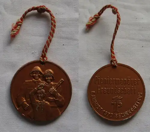DDR Medaille Pionier Manöver Freundschaft Bezirk Cottbus 1970 (149285)