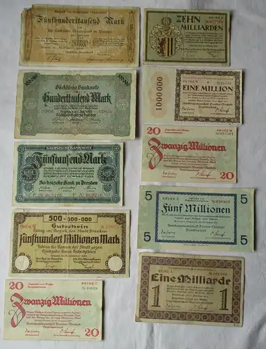 10 Banknoten Inflation Stadt Dresden um 1923 (102037)