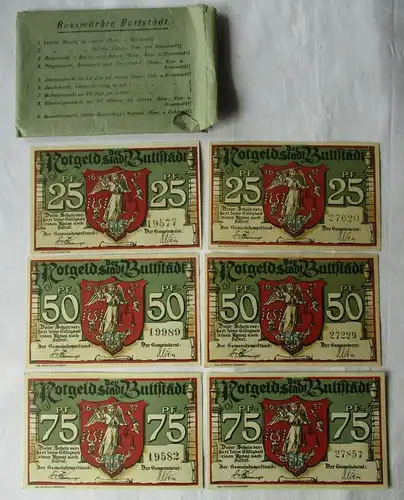 6 Banknoten Notgeld Rossmärkte Buttstädt o.D. (1921) OVP (104640)