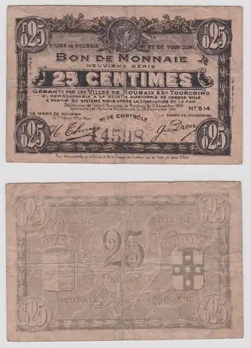 25 Centimes Banknote Notgeld Frankreich Villes Roubaix et de Tourcoing (137712)