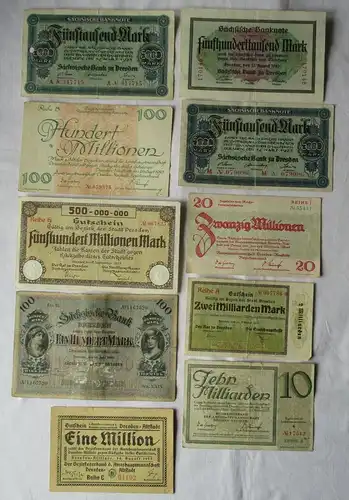 10 Banknoten Inflation Stadt Dresden um 1923 (102764)