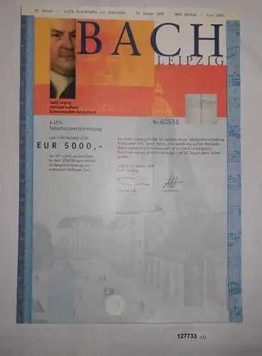 5000 Euro Teilschuldverschreibung Stadt Leipzig Januar 1999 (127733)
