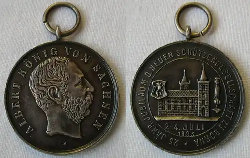 Medaille 25.jähriges Jubiläum der neuen Schützengesellschaft Borna 1893 (144977)