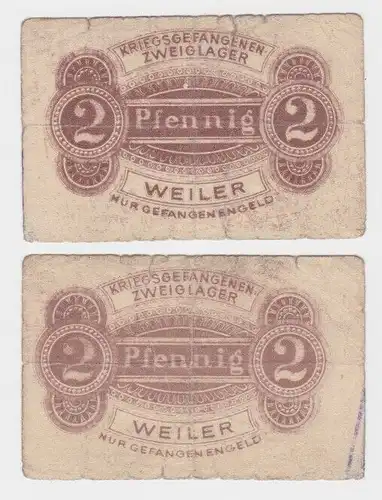 2 Pfennig Banknote Kriegsgefangenenlager Zweiglager Weiler (140173)