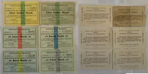 6 Banknoten Kriegs-Wechselschein Amtsverband Mengede 1914 (133070)