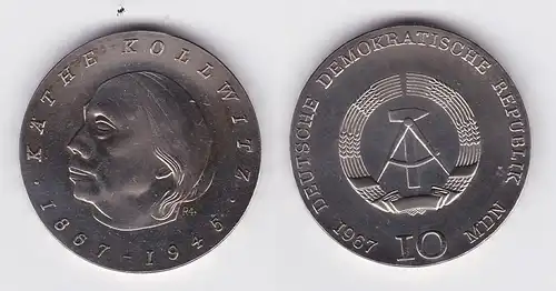 DDR Gedenk Silber Münze 10 Mark Käthe Kollwitz 1967 (103888)