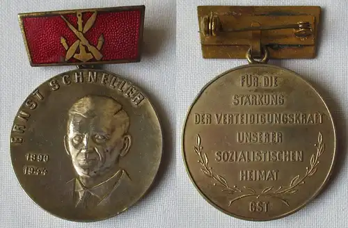DDR Medaille Ernst Schneller GST Gold 1961-70 im Etui (125963)