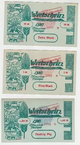 0,1, 0,5 & 1 Mark Banknote DDR LPG Geld "Ilmaue" Mellingen (116349)