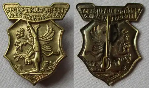 DDR Abzeichen Sport- und Kulturfest Kreis Greifswald 1957 (155747)