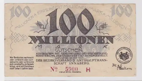 100 Millionen Mark Banknote Amtshauptmannschaft Annaberg 26.9.1923 (137424)