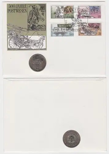DDR Numisbrief mit 5 Mark 500 Jahre Postwesen 1990 (140247)