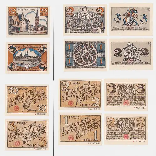 6 Banknoten Notgeld 675 Jahre Stadt Dorsten o.D. (1922) (122167)