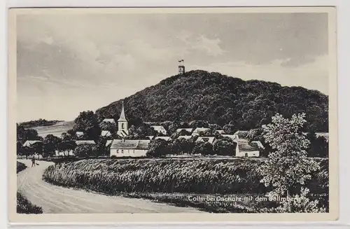 89331 Ak Gasthof Collm bei Oschatz mit dem Gollmberg, Bes. Karl Kleine 1938