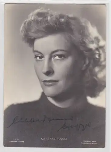 97315 Autograph Karte Film Star Schauspielerin Marianne Hoppe um 1940