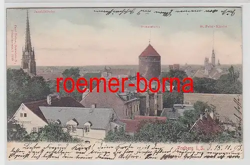 78095 Ak Freiberg i.S. Jacobikirche Donatsturm St. Petri Kirche 1903