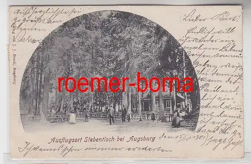 19697 Ak Ausflugsort Siebentisch bei Augsburg 1901