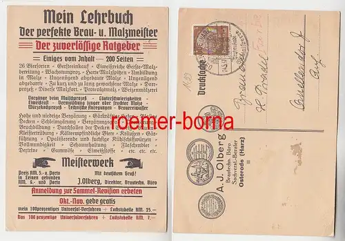74975 Ak Reklame für Lehrbuch Der perfekte Brau- u. Malzmeister 1937