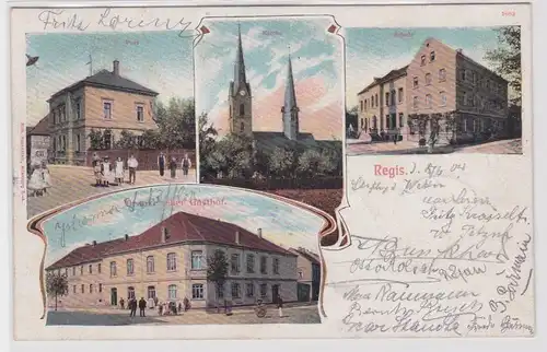 94973 Mehrbild Ak Regis, Post, Gasthof, Kirche Schule 1904