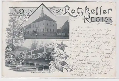 95820 Mehrbild Ak Gruß vom Ratskeller Regis 1903