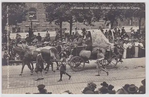 54751 Foto Ak Festzug vom 500jährigen Jubiläum der Universität Leipzig 1909