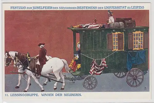 35604 Künstler Ak Festzug vom 500jährigen Jubiläum der Universität Leipzig 1909