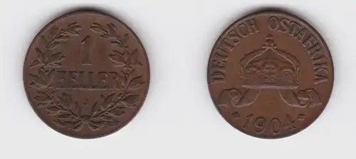 1 Heller Kupfer Münze Deutsch Ostafrika 1904 J f.vz Jäger 716 (156295)