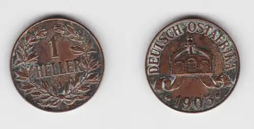 1 Heller Kupfer Münze Deutsch Ostafrika 1905 J ss Jäger 716 (156000)