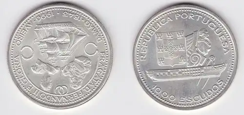 1000 Escudos Silber Münze Portugal 1996 Fregatte Don Fernando II e Gloria/155792