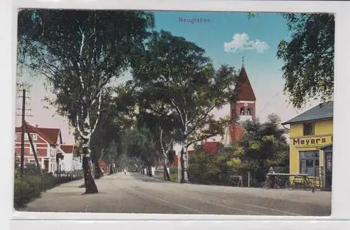 94162 Ak Neugraben Strassenansicht mit Kirche 1916