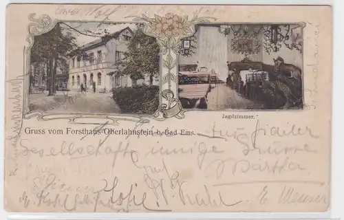 84305 Mehrbild Ak Gruß vom Forsthaus Oberlahnstein bei Bad Ems 1905