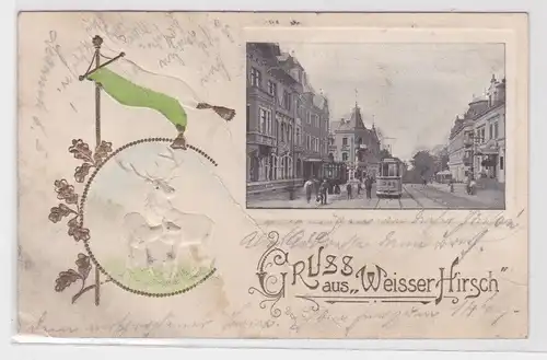 97842 Ak Lithographie Gruß aus "Weisser Hirsch" Dresden 1909
