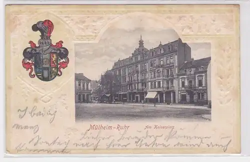 88067 Präge Lithographie Ak Mülheim a. d. Ruhr am Kaiserplatz 1903