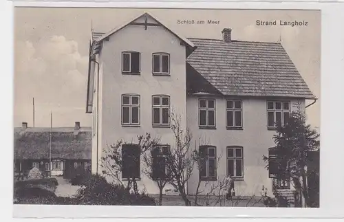 49495 Ak Strand Langholz Schloß am Meerum 1910
