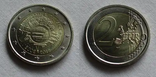 2 Euro Gedenkmünze Italien 10 Jahre Euro Bargeld 2012 Stgl. (158407)
